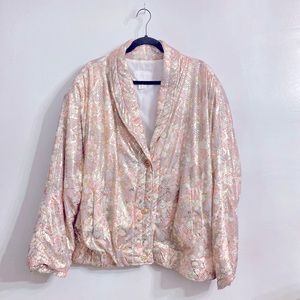 Vintage Pink & Gold Puffer Jacket Med/Lrg